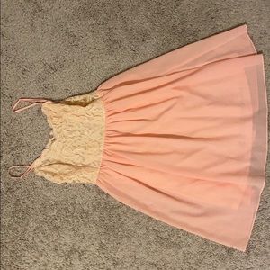 Leshop pale pink lace and chiffon dress